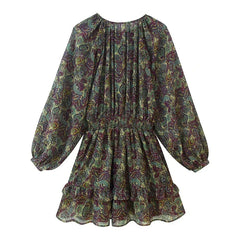 Spring Vintage Printed Mini Dresses