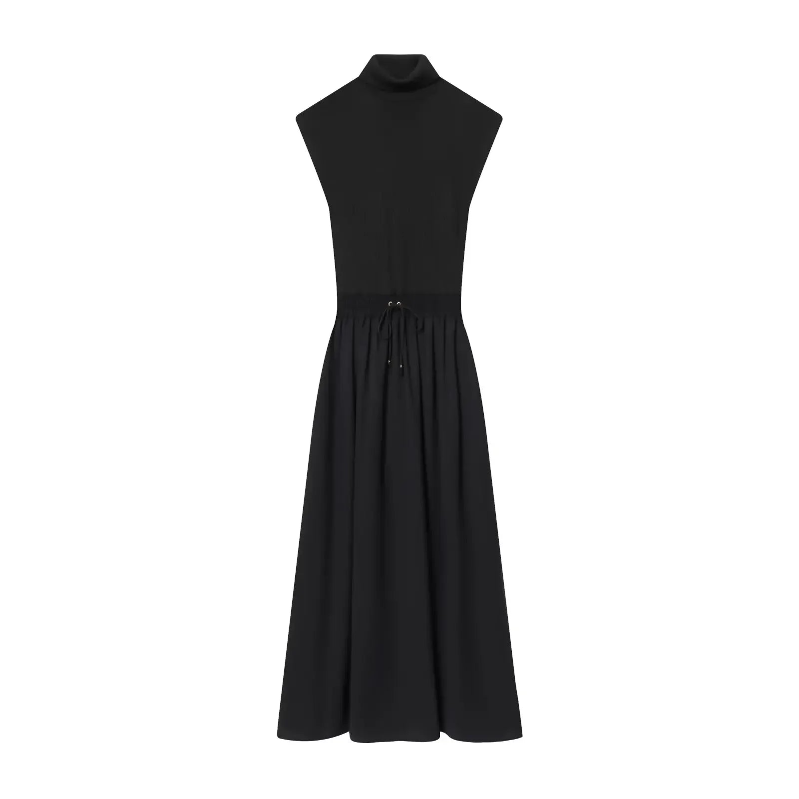 Patchwork Black Long Dresses