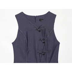Minimalist Chinese Style Denim Dresses