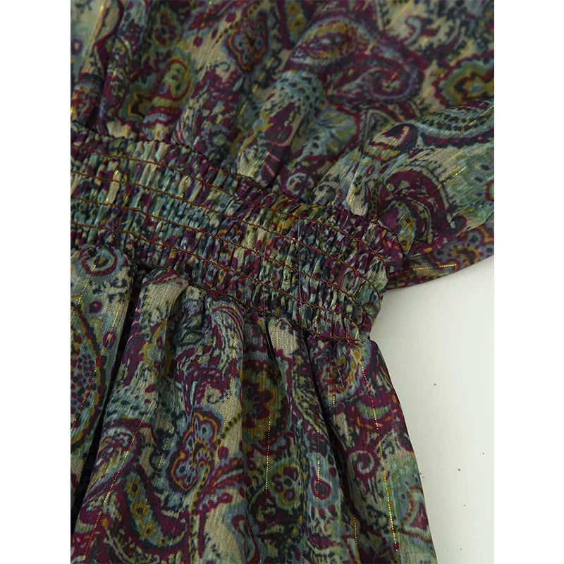 Spring Vintage Printed Mini Dresses