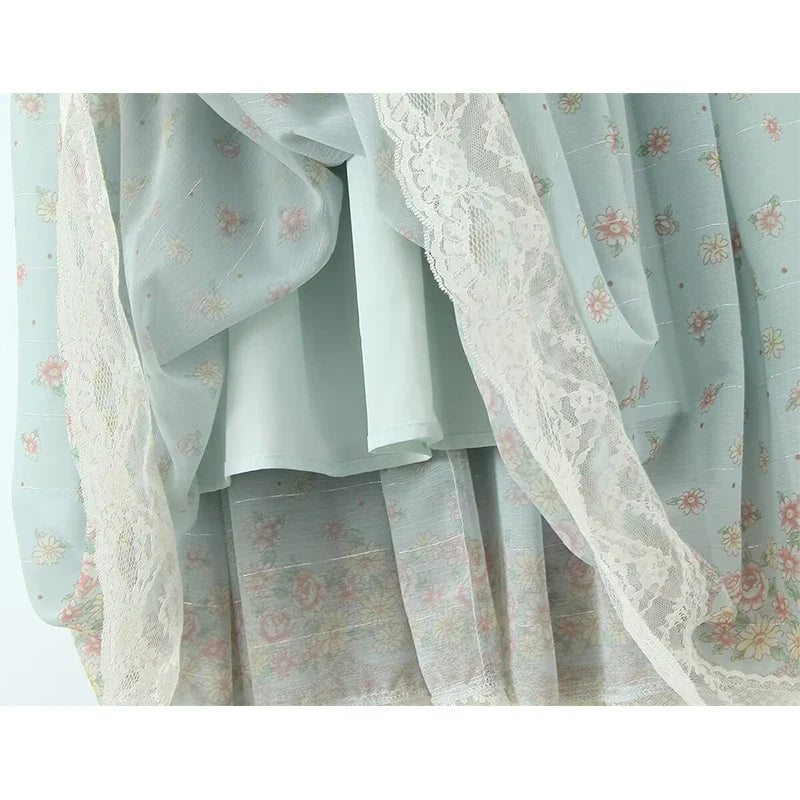 Floral Print Corset Midi Summer Dresses