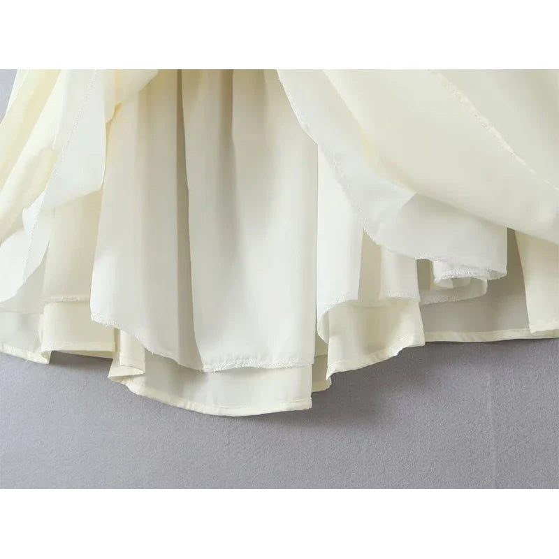 Sexy Girls Backless Bandage Sling Mini Summer Dresses Beige Black A-line Beach Vacation Dresses