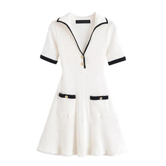 Black White Ribbed Dresses