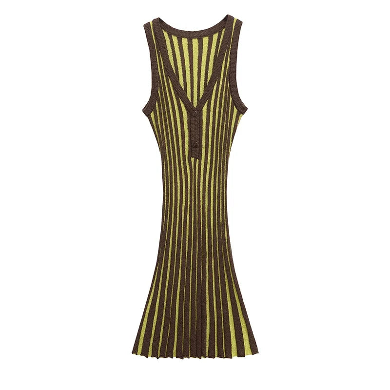 Vintage Striped Knit Dresses