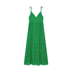Summer Hollow Out Embroidery Sling Midi Dresses