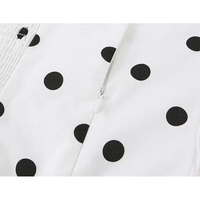 Summer Polka Dot Sleeveless Mini Dresses