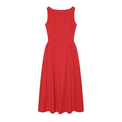 Red Sleeveless Midi Dresses