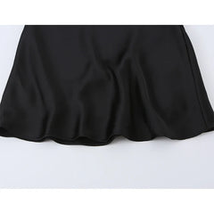 Black Satin Sling Dresses