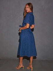 V-neck Denim Dresses