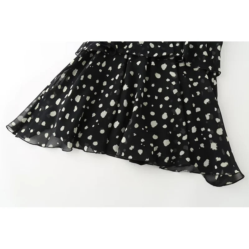Black Polka Dot Mini Dresses