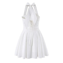 White Halter Mini Dresses