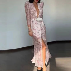 Sexy Deep V High Waisted Commuting Dresses