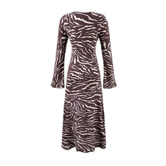 Vintage Animal Print Elegant Long Dresses