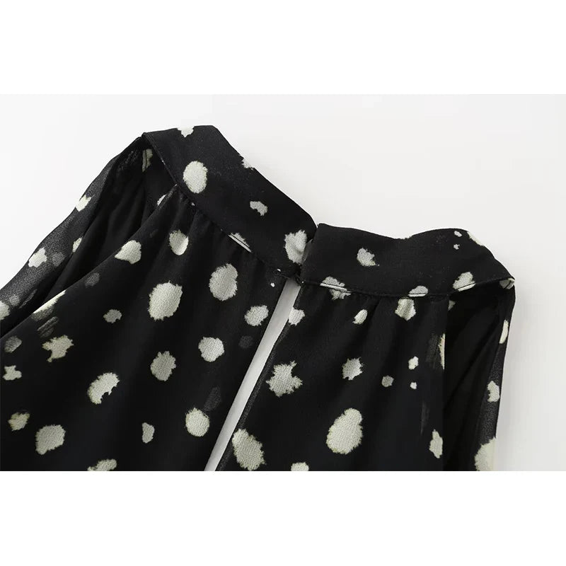 Black Polka Dot Mini Dresses