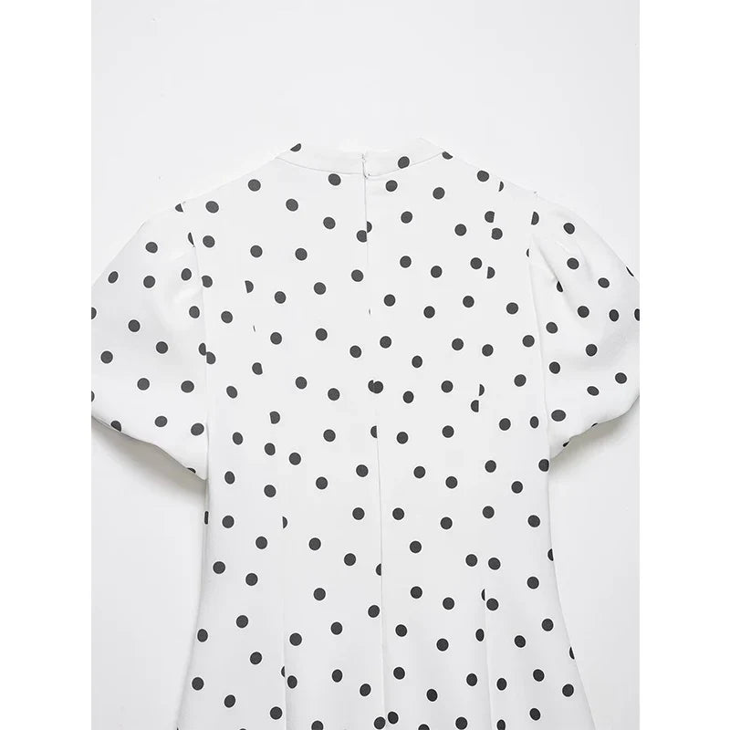 Polka Dot White Mini Dresses