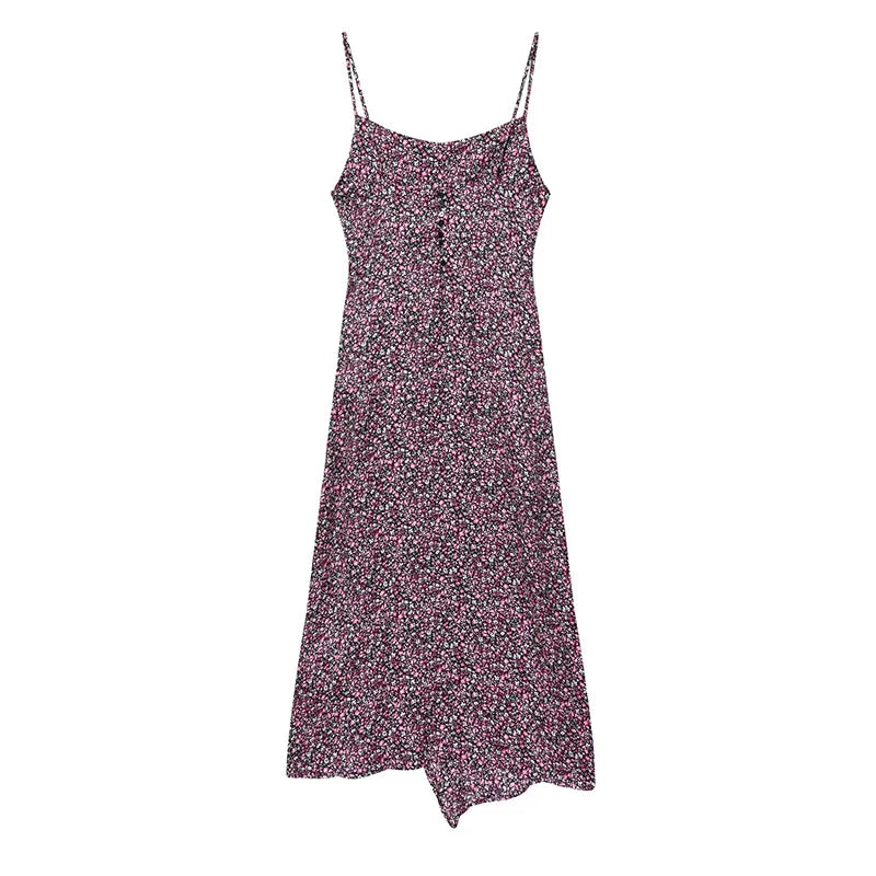 Trendy Floral Print Wrap Midi Dresses