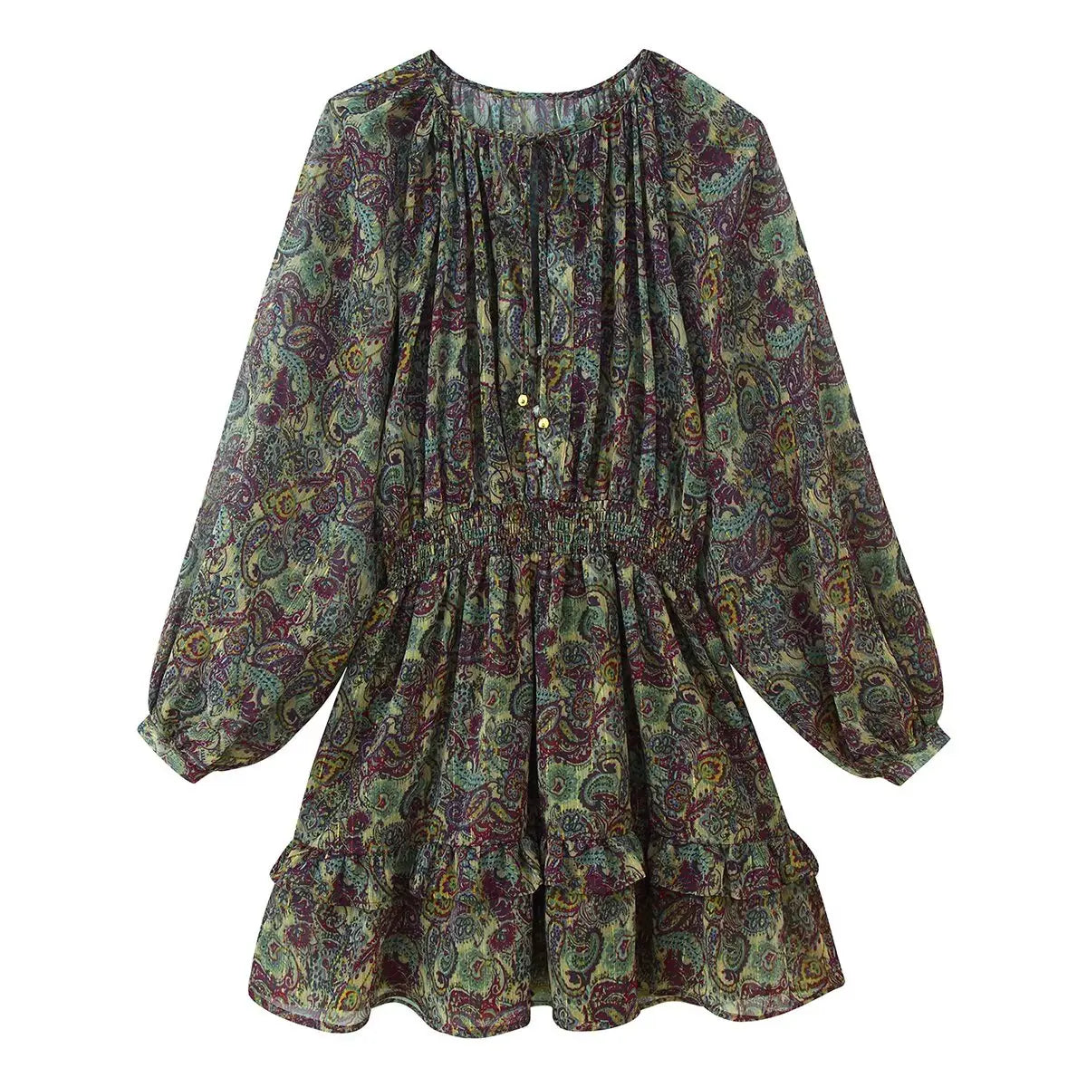 Spring Vintage Printed Mini Dresses