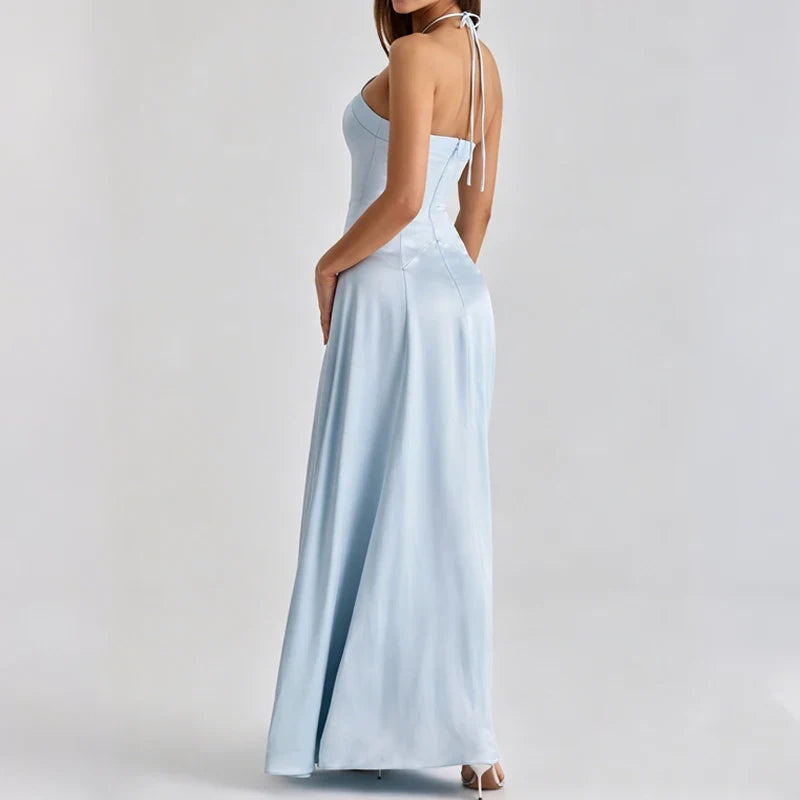 Satin Off Shoulder High Waist Formal Occasion Dresses