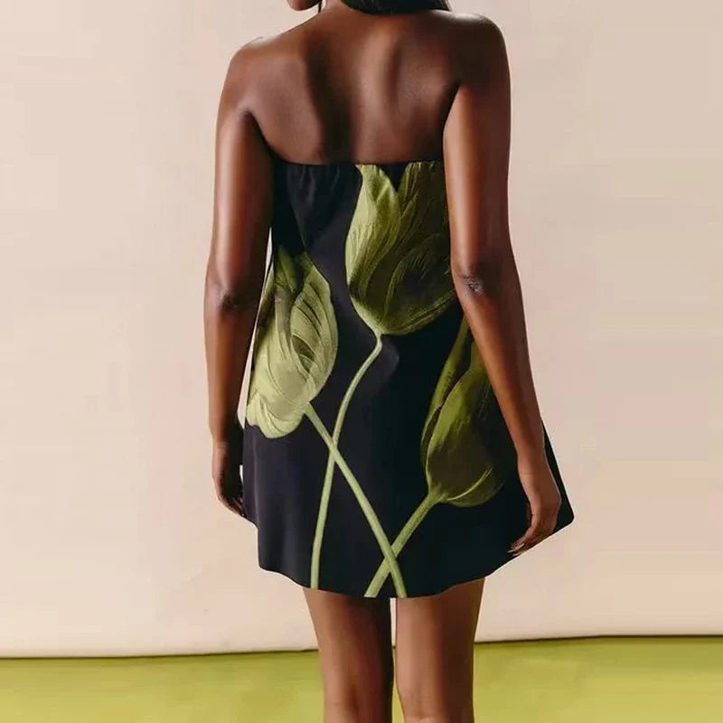 Sexy Printed Backless Summer Dresses