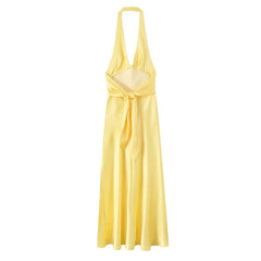 Polka Dot Satin Maxi Dresses