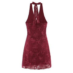 Sexy Backless Halter Mini Dresses
