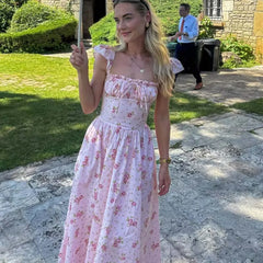 Pink Floral Print SunDresses