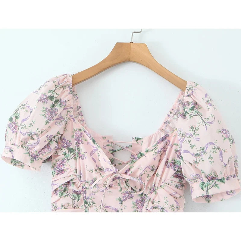Romantic Print Midi Dresses