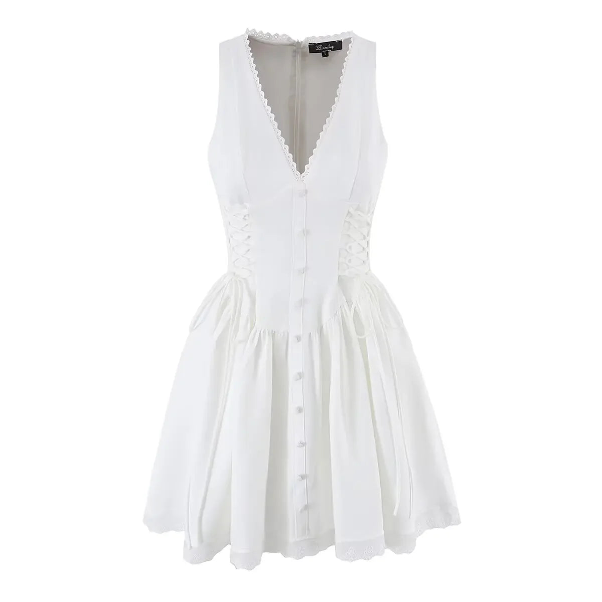 White Corset Style Mini Dresses