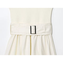 Round Neck Sleeveless With Belt Dresses