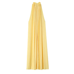Contrasting Bow Tie Satin Halter Dresses