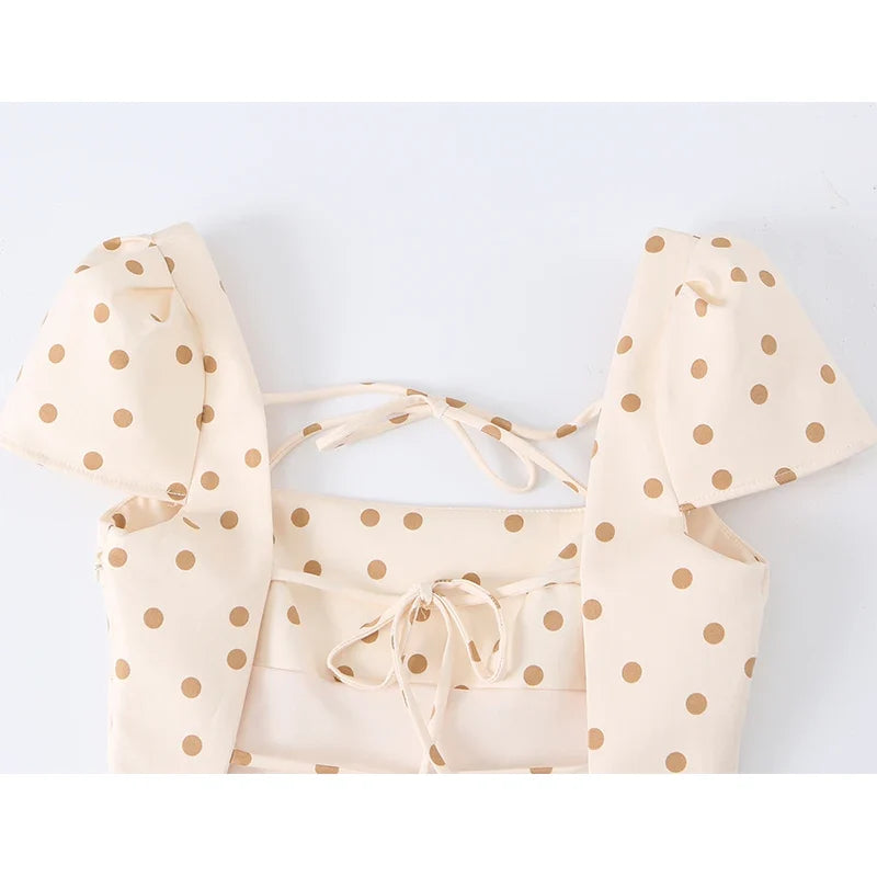 Polka Dot Backless Bow Decoration Mini Dresses