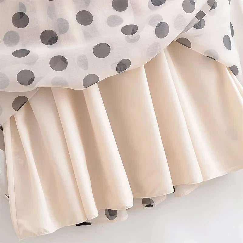 Spring Autumn Vintage Polka Dot Dresses