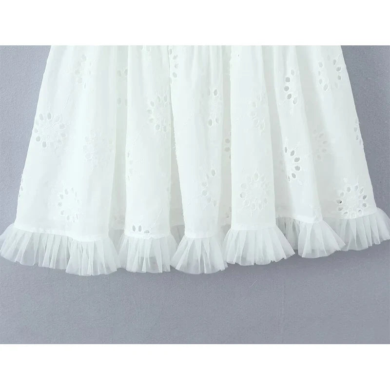 Sexy Backless Halter White Mini Dresses