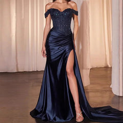 Temperament Luxury Off Shoulder Sequins Dresses