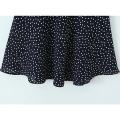 Navy Blue Polka Dot Mini Dresses
