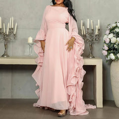 Spring Ruffle Design Long Dresses