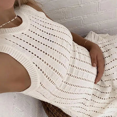 Beach Vacation Hollow Knitted Long Dresses