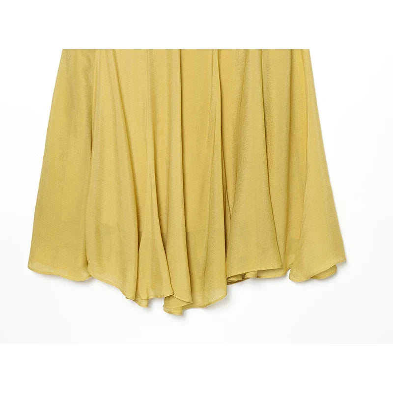 Summer Flowy Long Skirt A-Line Casual Elegant Chiffon Skirts faldas mujer