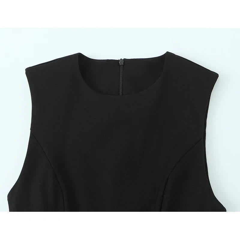 O Neck Sleeveless Balloon Effect Short Dresses