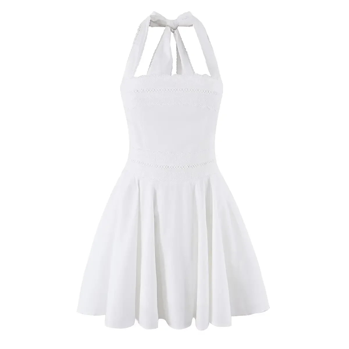 White Halter Mini Dresses