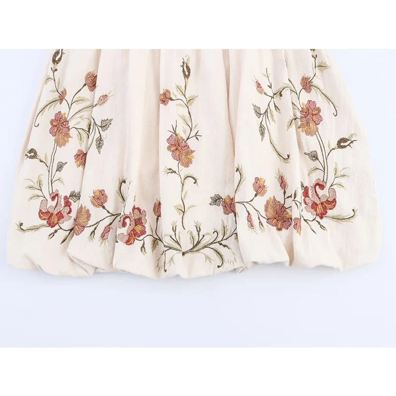 Floral Embroidery Sexy Spaghetti Straps Short Dresses