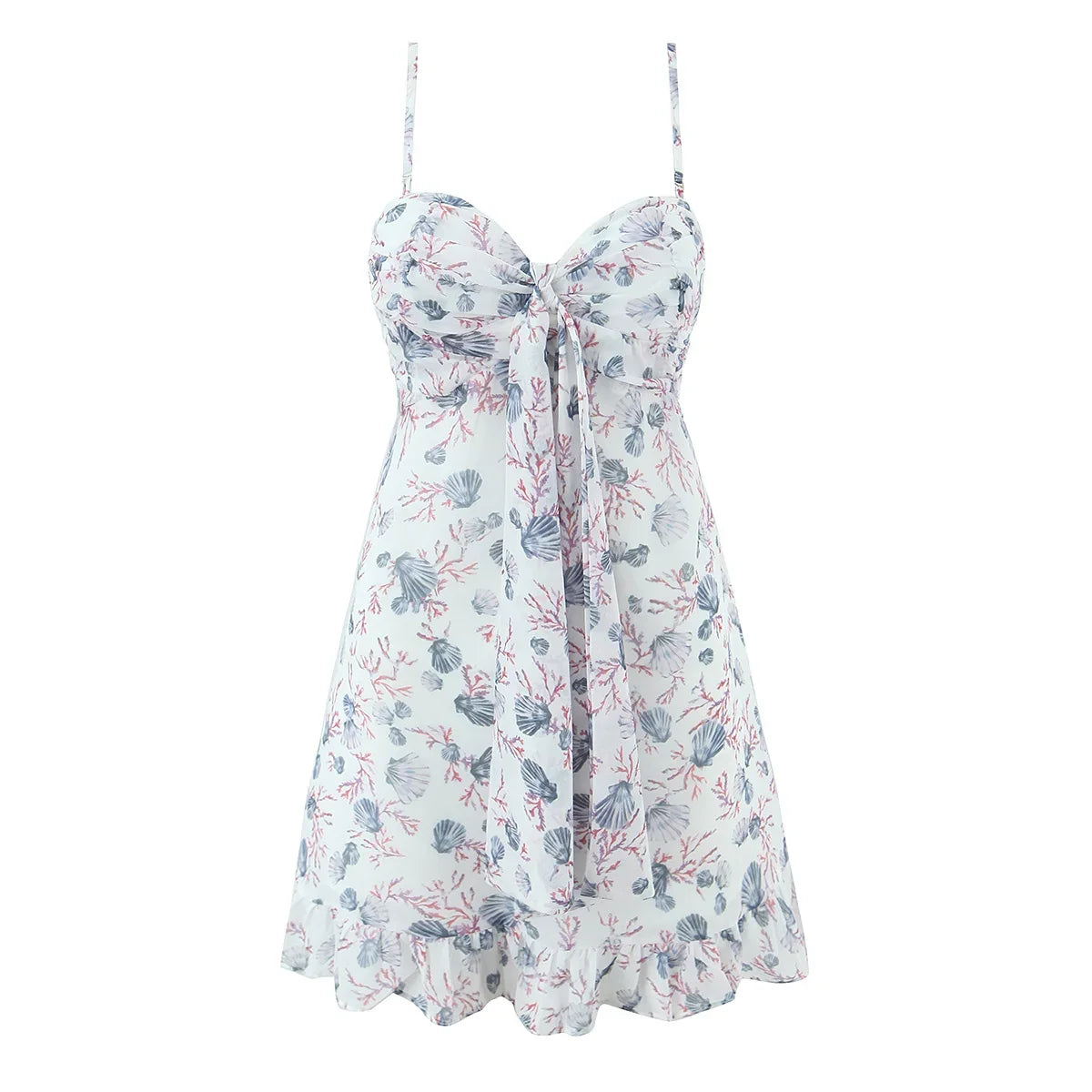 Sexy Backless Print Sling Mini Summer Dresses