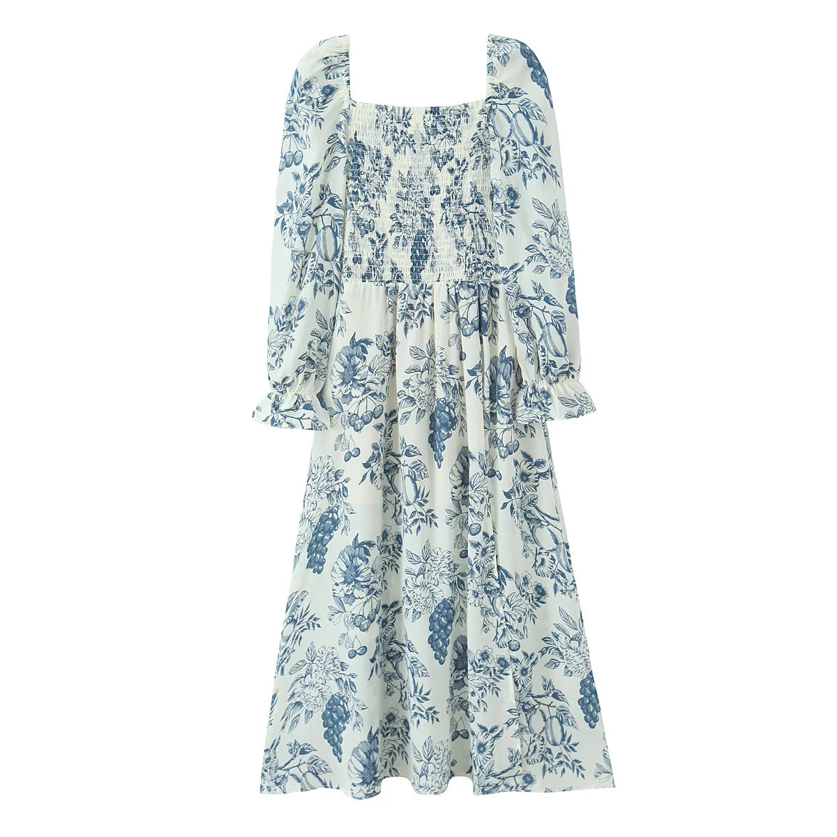 French Style Retro Floral Print Spring Dresses