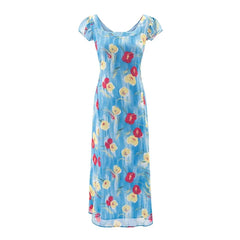 Print Square Neck Maxi Dresses