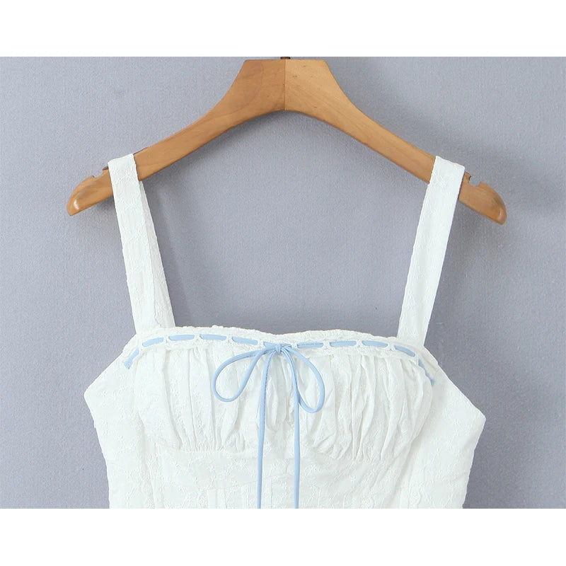 Sweet Girl White Sling Mini Dresses
