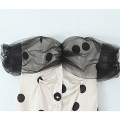 Sexy Off Shoulder Polka Dot Strapless Dresses