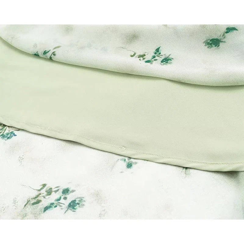 Boho Style Mint Green Floral Print Dresses