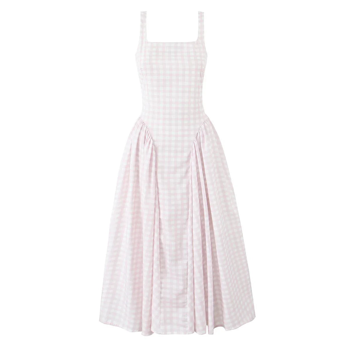 Lace Up Bandage Plaid Sling Dresses