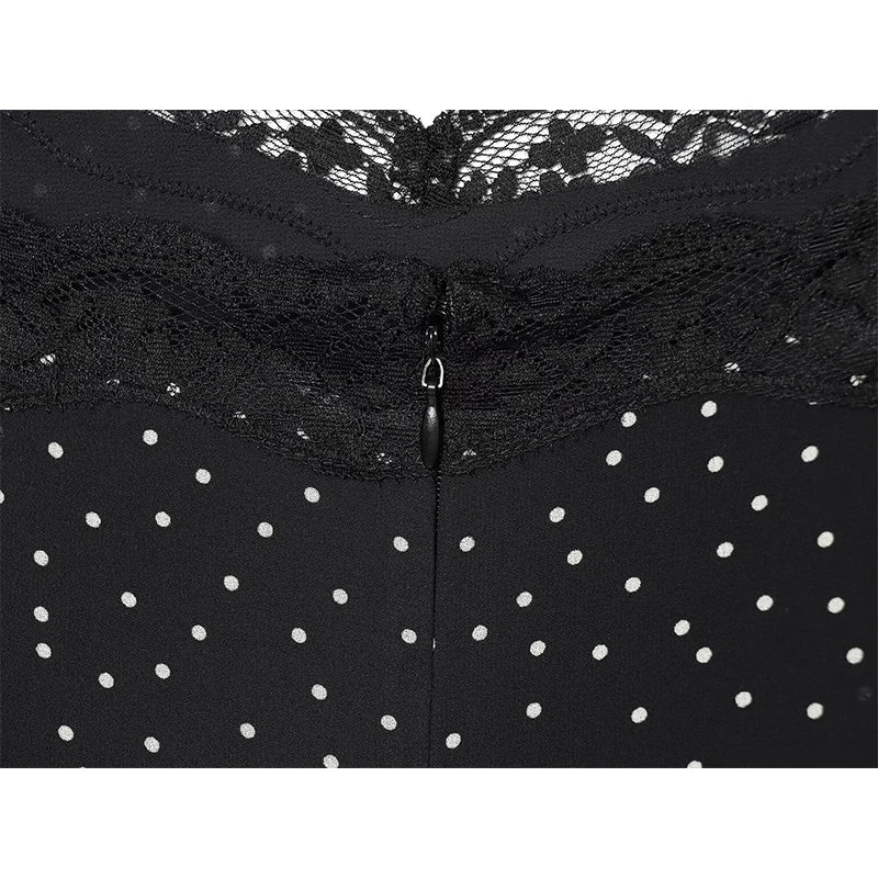 Summer Sexy Spaghetti Straps Polka Dot Midi Dresses
