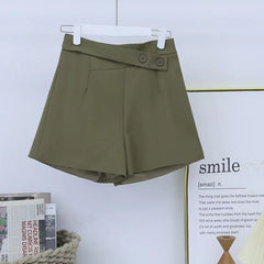 Asymmetric Waist High Rise Shorts